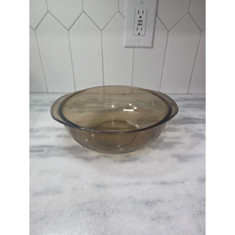 Pyrex Visions 2L Amber Casserole Dish, Amber Glass Cookware #024, Oven Safe Dish
